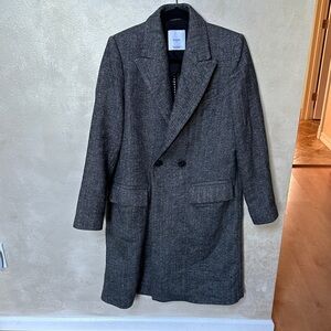 Mango Women's Charcoal Double-Breasted Trench Coat